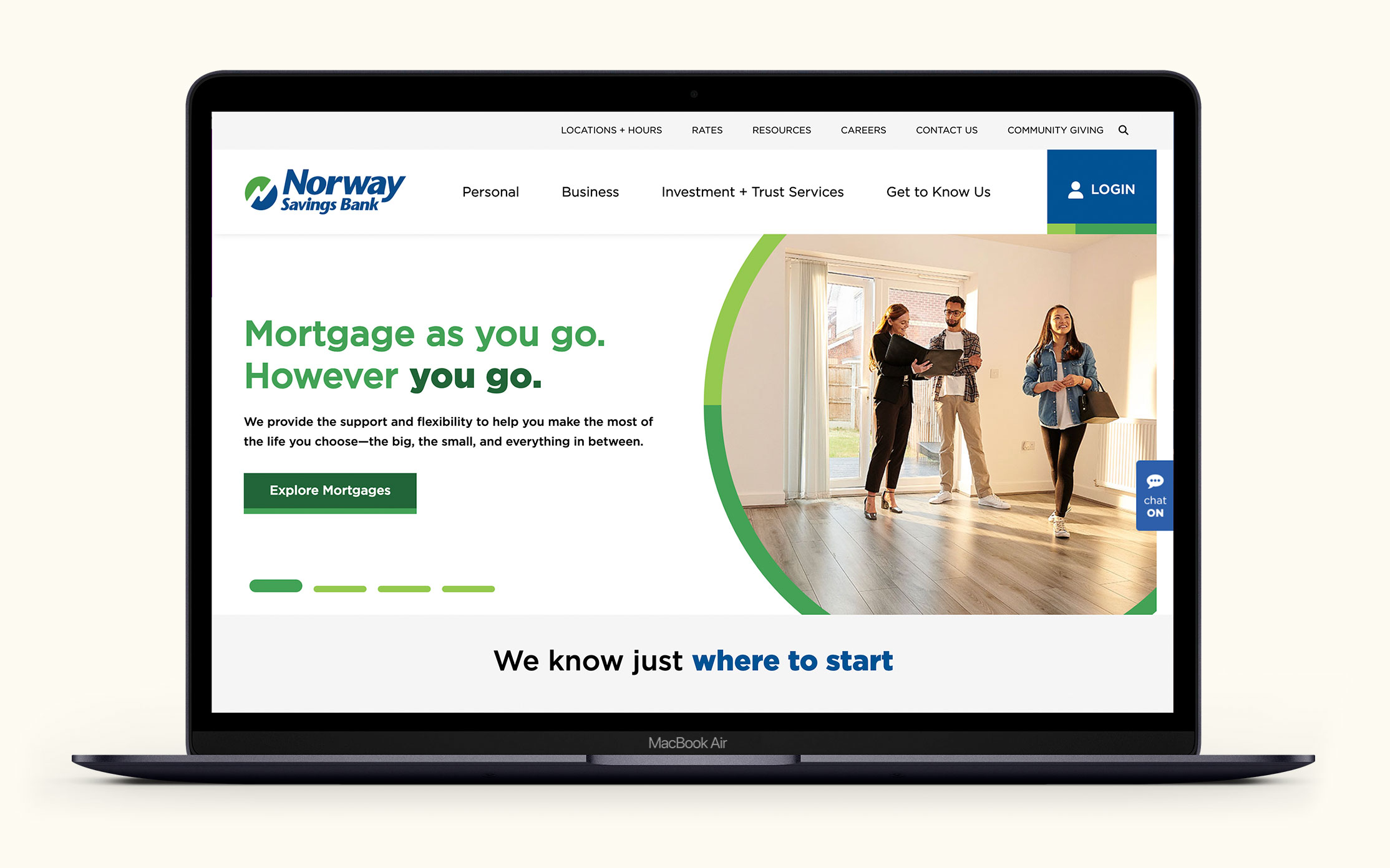 Norway Savings Bank Website home page