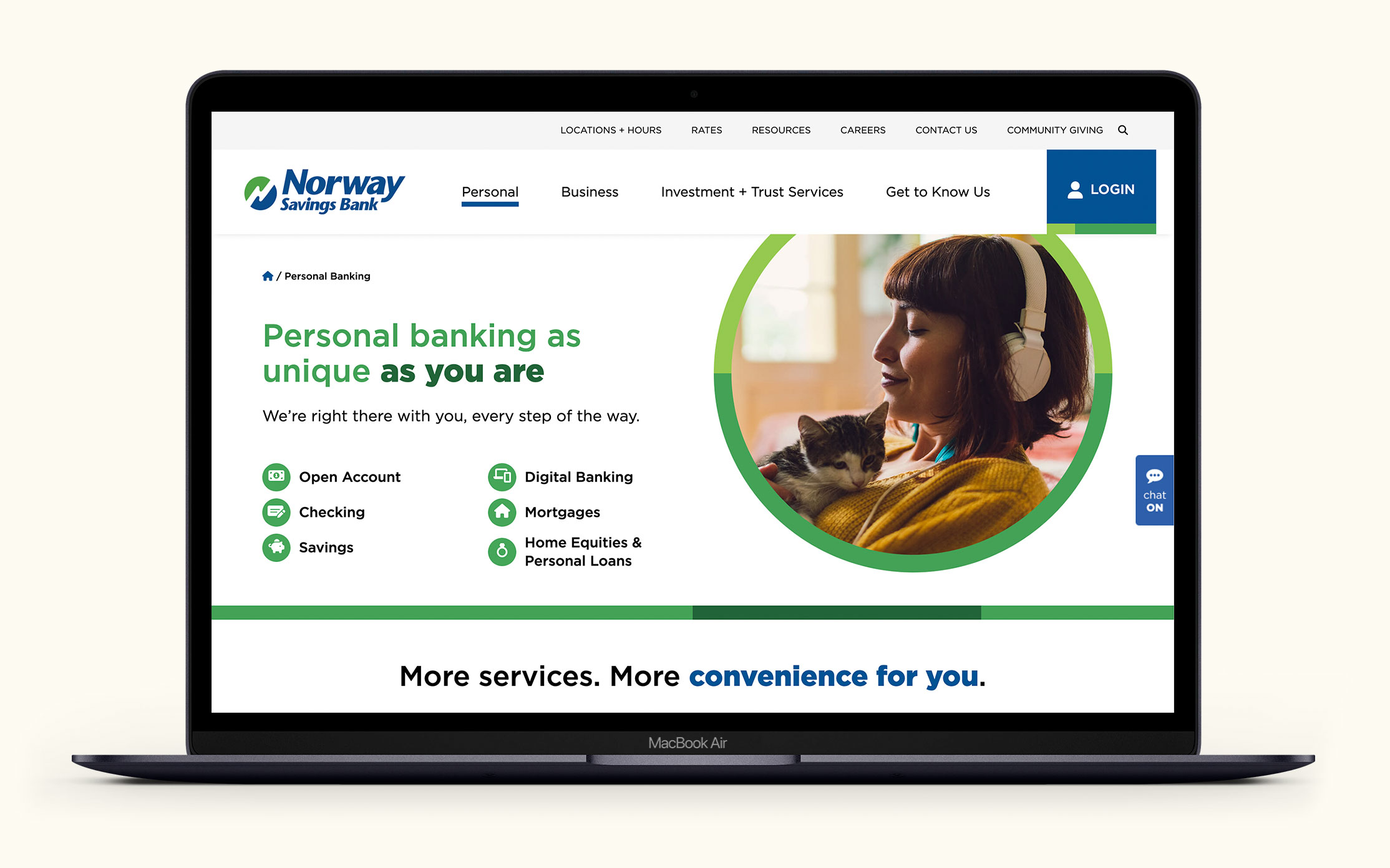 Norway Savings Bank Website home page